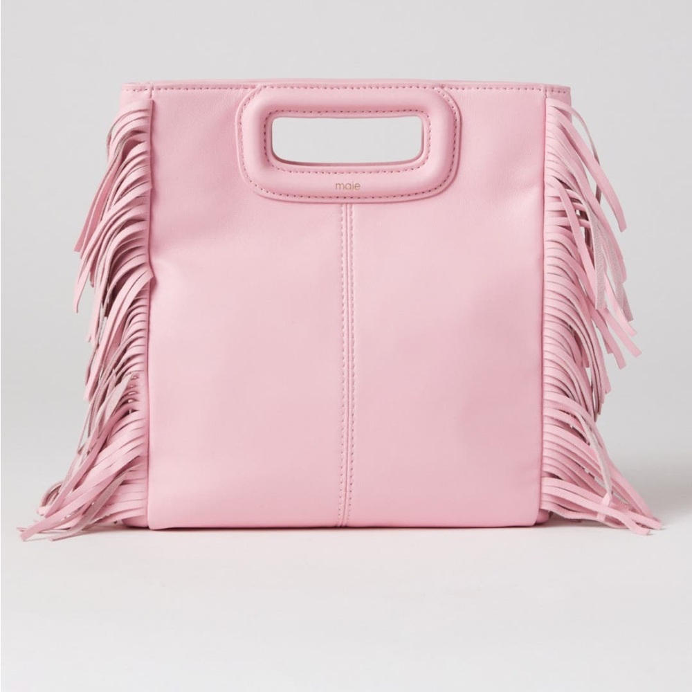 Maje Pink Smooth Leather M Bag